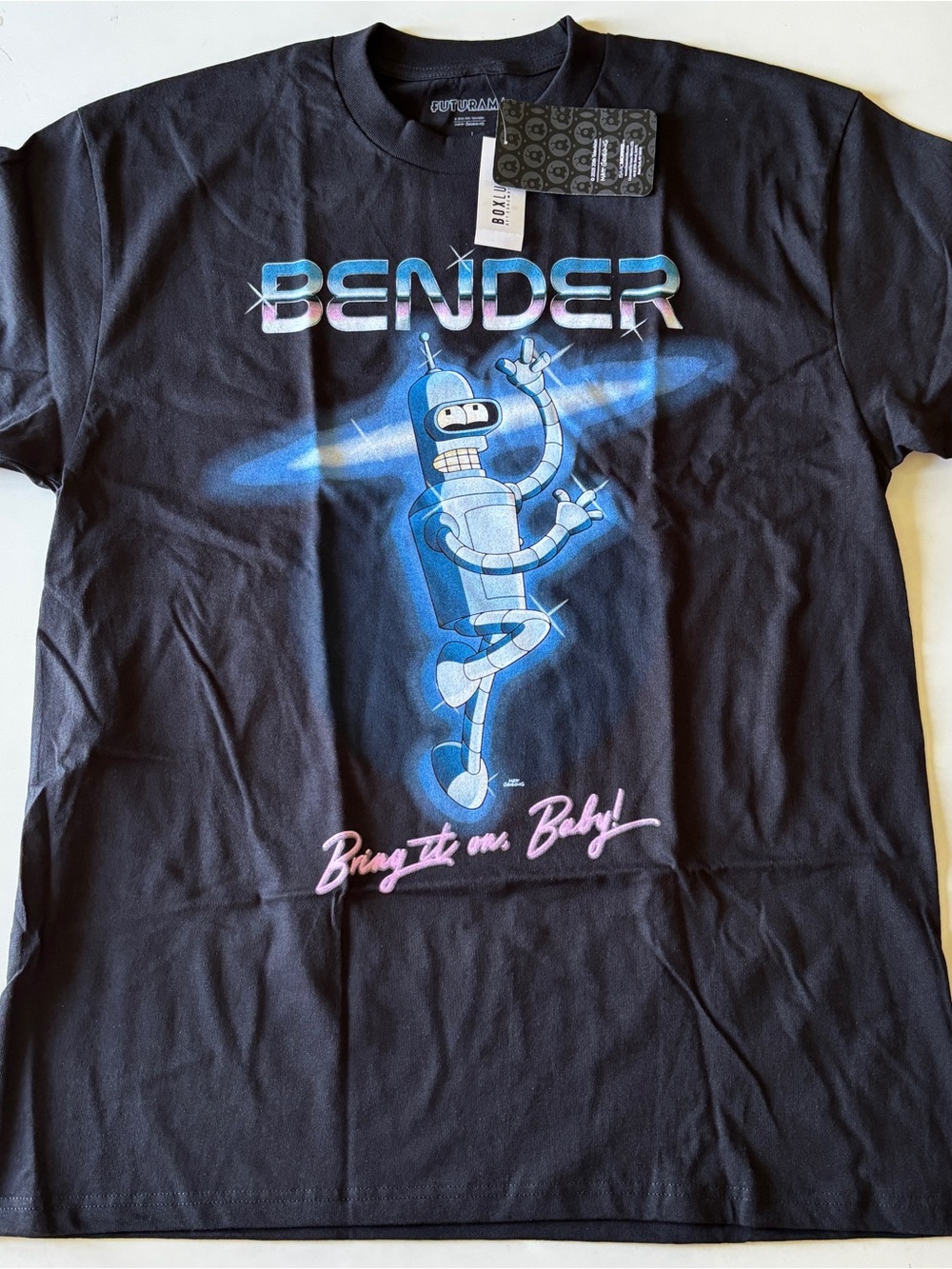 Futurama Men’s Black Beder Dance Tee, Size L-